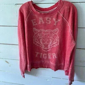 Recycled Karma Easy Tiger burnout sweatshirt size small, red, crewneck, EUC